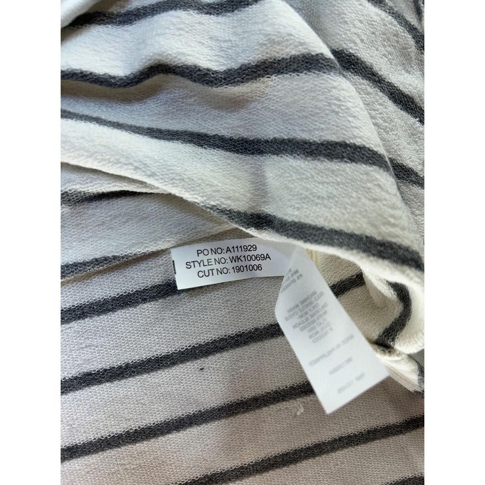 Market & Spruce Zansia Curved Hem Knit Top Off-White Grey Stripe XS WK10069A - Picture 5 of 11